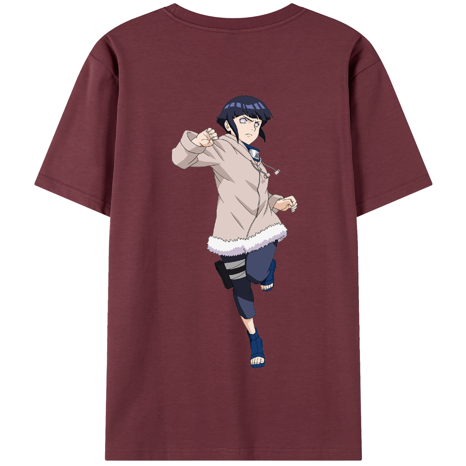 （画像用） NARUTO -ナルト- 日向ヒナタ Hyūga Hinata 綿100％半袖Tシャツ（背面プリント）